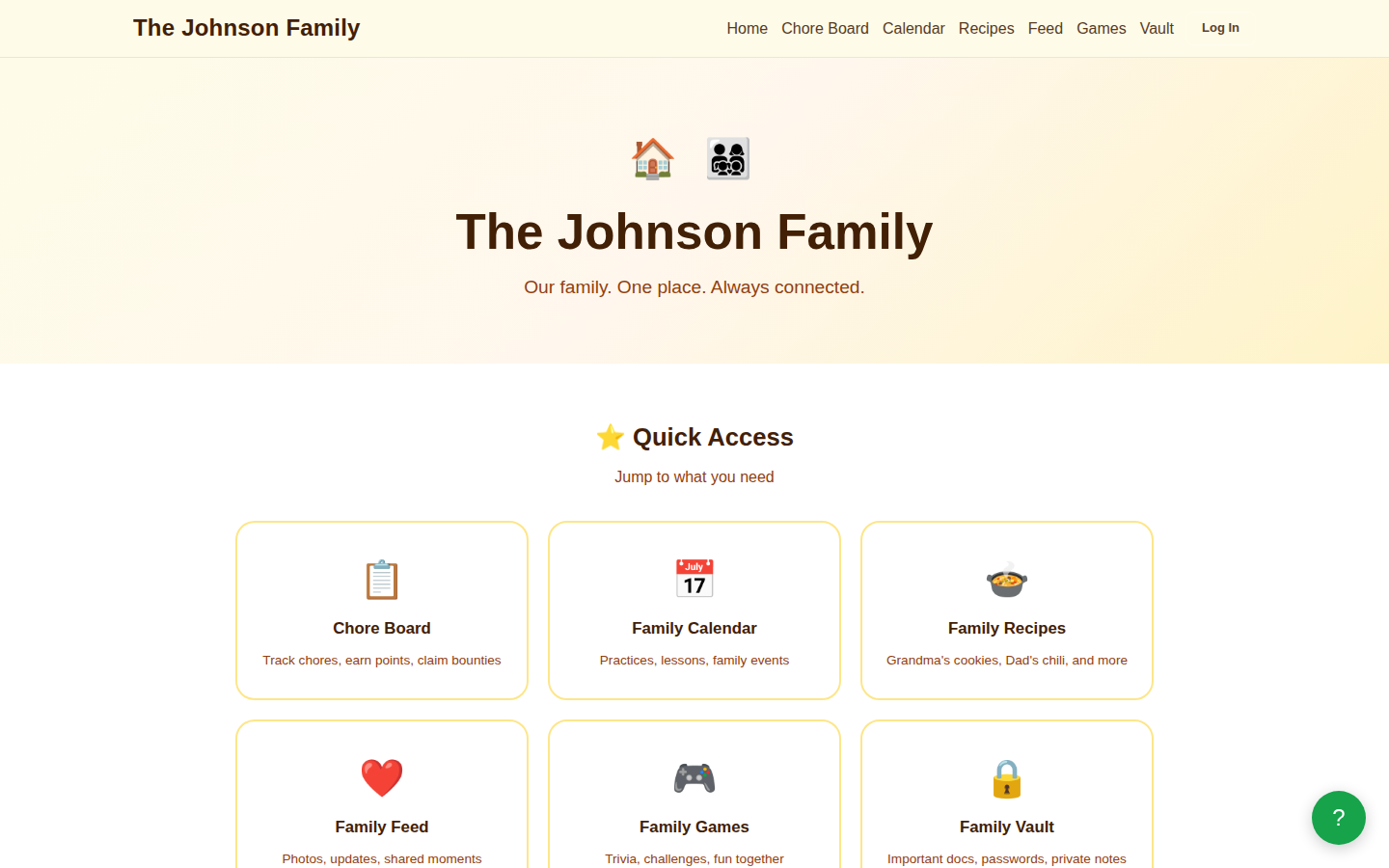 Family Demo feature with design drawer