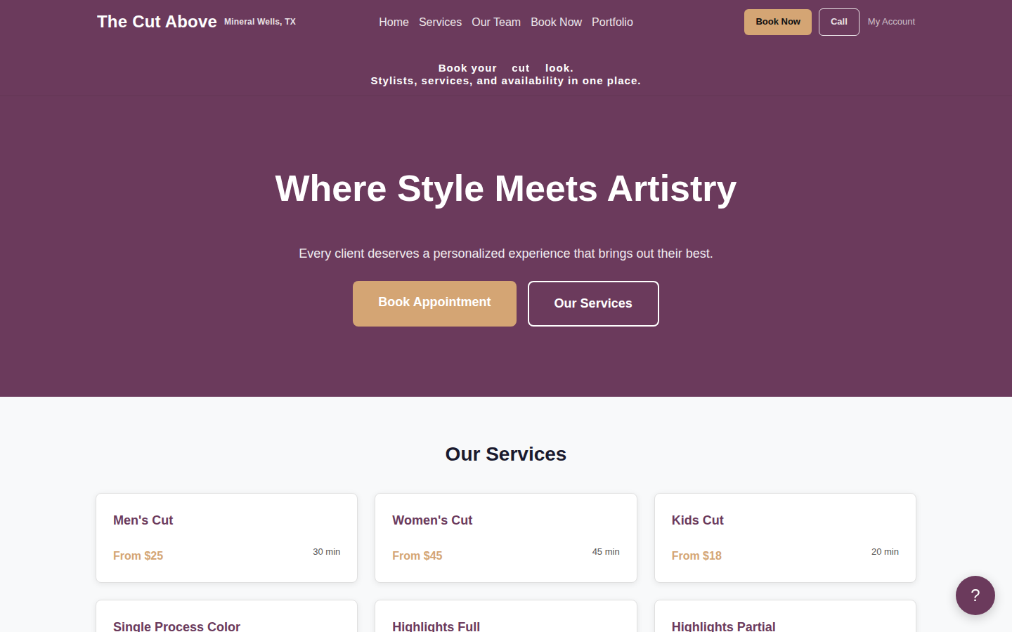 Salon Demo feature with design drawer
